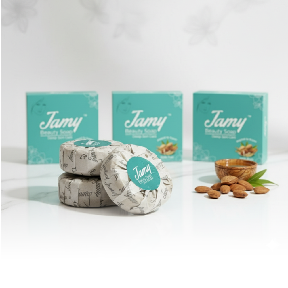 Pack Of 3 1 Pack Of 3 – Jamy Beauty Soap – Skin Whitening & Deep Cleansing with Almond Extracts - Image 1